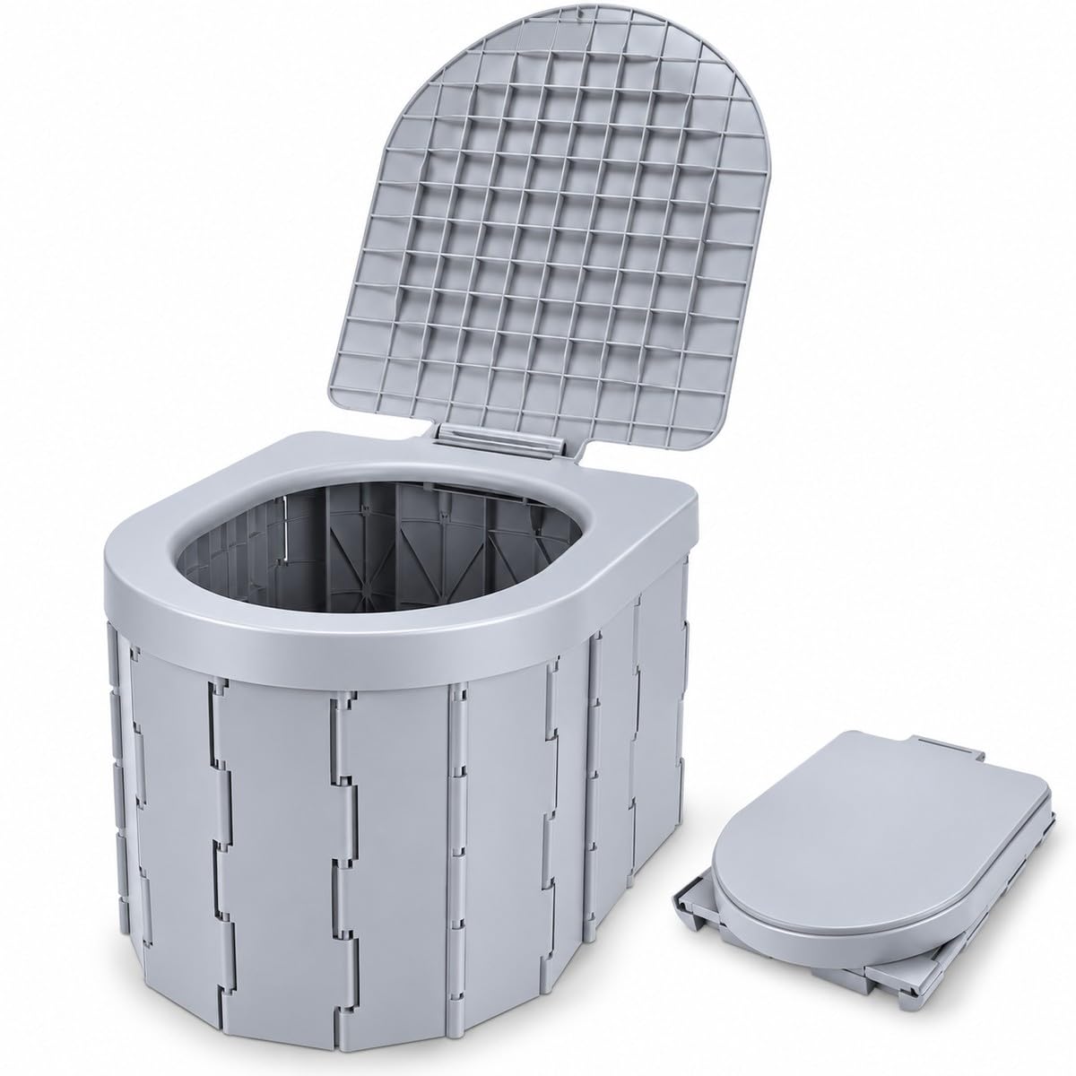 Inodoro Plegable Portátil Camping Coche Viaje Gris