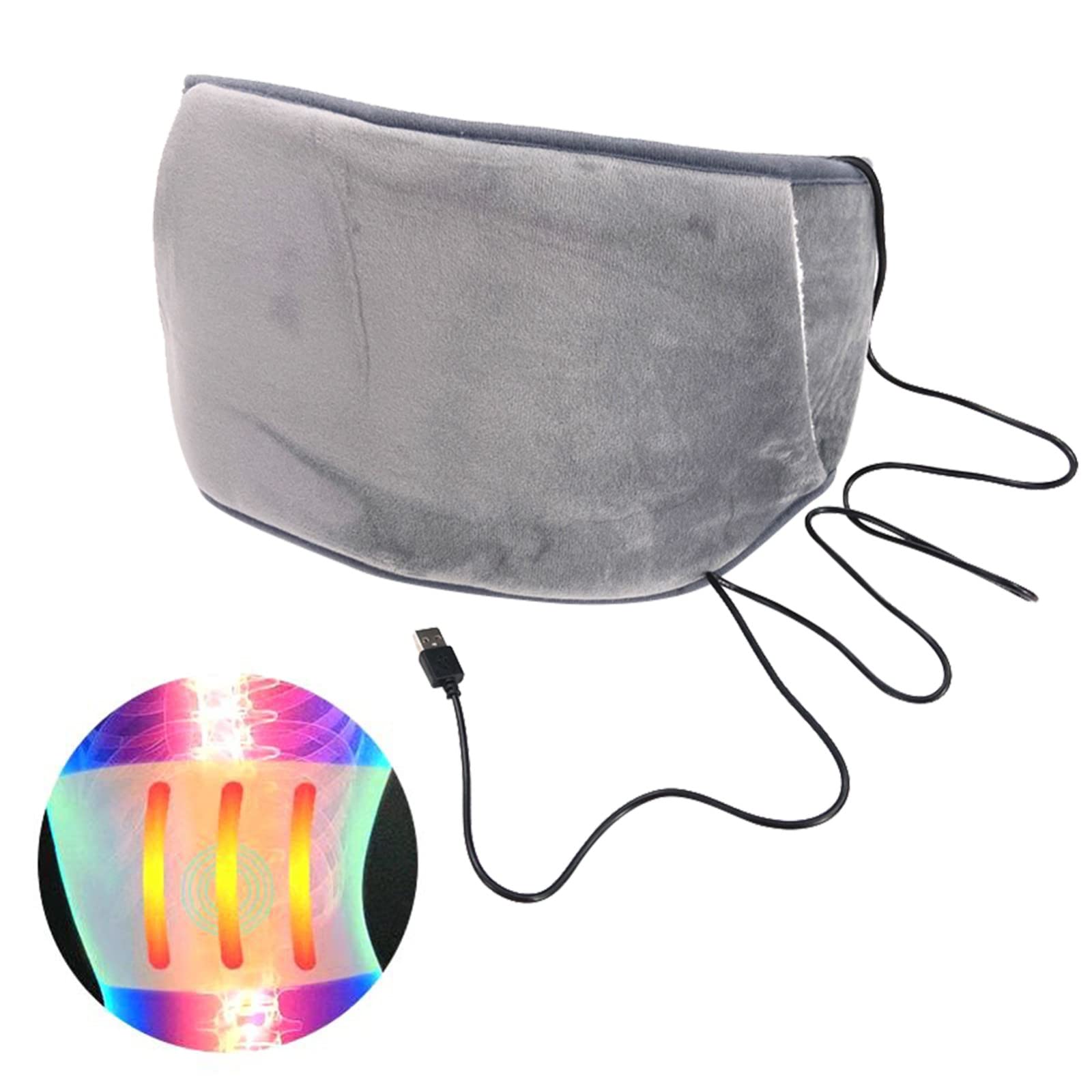 Cinturón de calefacción Almohadillas térmicas ajustables, terapia magnética de calefacción eléctrica USB, para calambres menstruales Alivio del dolor de piernas abdominales lumbares (Color: B)