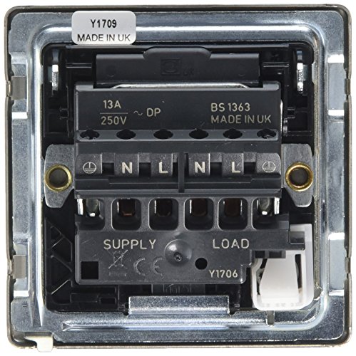 MK Aspect K24961BRCB 13A Switched Connection Unit Double Pole with Neon - Brushed Chrome - Image 2