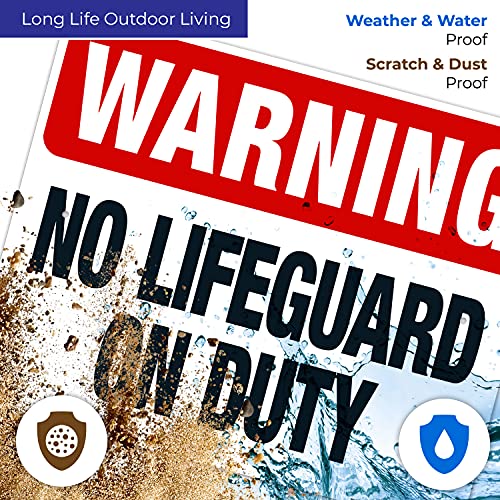 Señal No Lifeguard On Duty 24x30 Pulgadas Aluminio miniatura 5