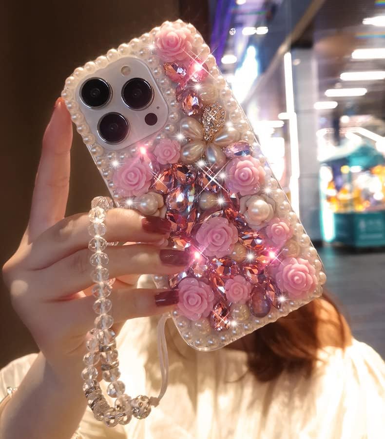 Miniatura 3 de redecarie Funda para Galaxy A13 5G, para mujeres y niñas, de lujo, a la moda, con piedras preciosas de cristal, diamantes de imitación, con