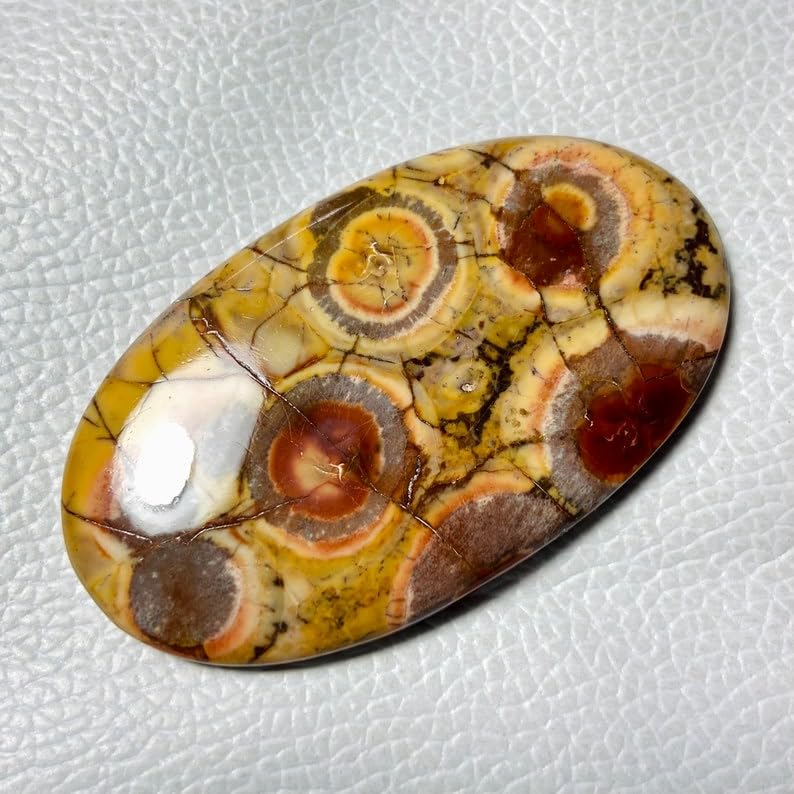 Cabochon jaspe œil d'oiseau naturel ovale pour réparer et sublimer vos bijoux - 3