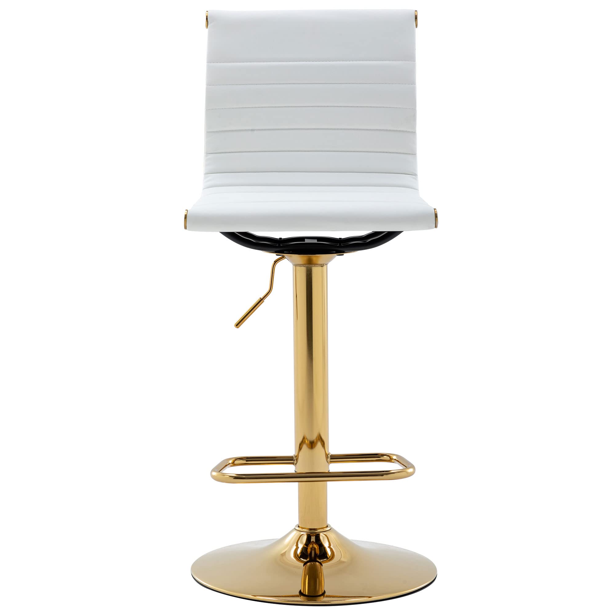 DM Furniture White Barstools Bar Height Adjustable Faux Leather Counter Height Bar Stool Chair with Back for Kitchen Island Breakfast Bar (White with