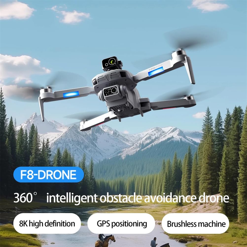 Triple battery,dron f8 max gps z profesjonalną kamerą hd, 5g wifi, fpv, unikający przeszkód, z dużym ekranem, zdalnie sterowany quadrocopter