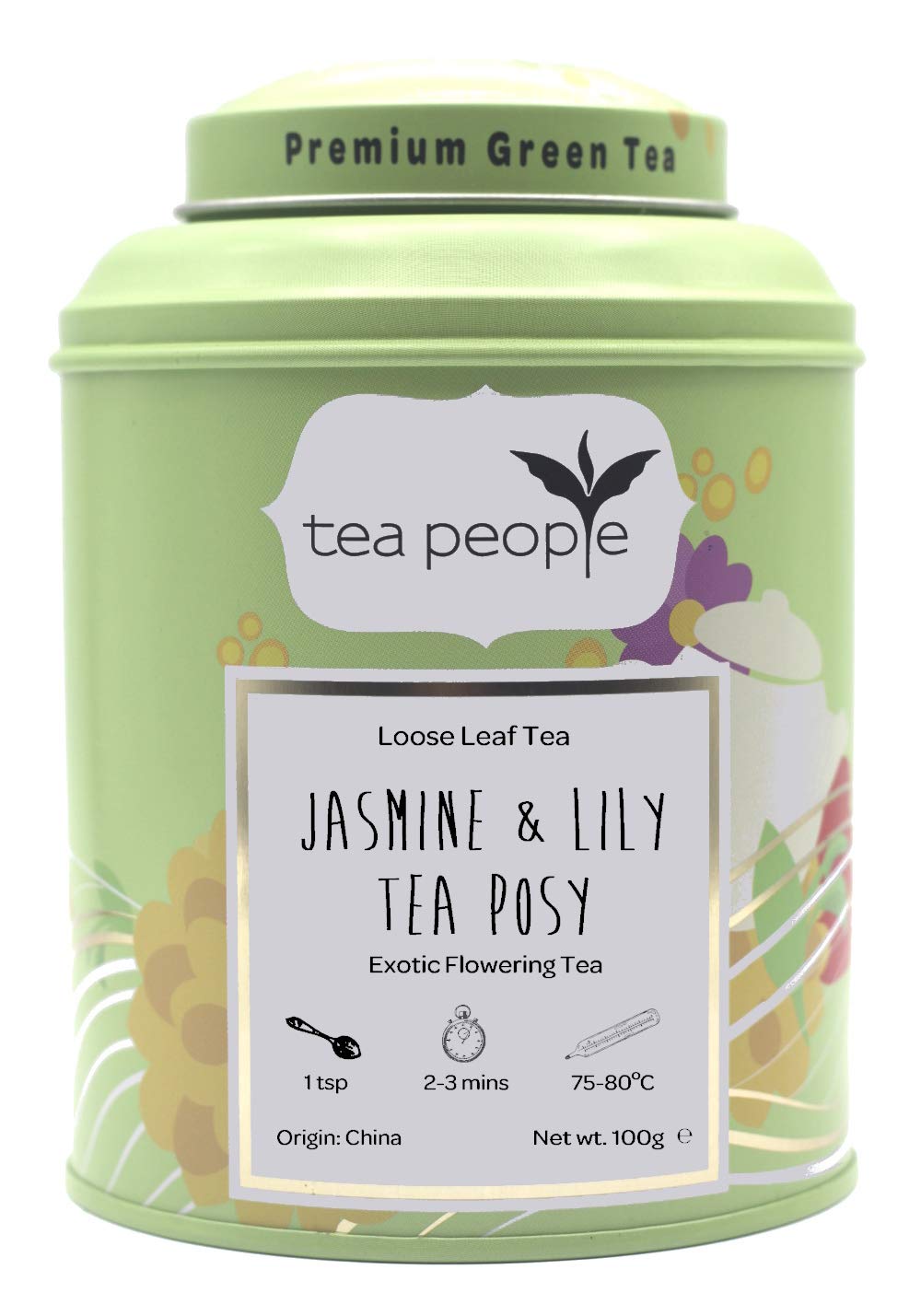 Tea People Jasmine and Lily Tea Posy, 100 g in Tin Caddy