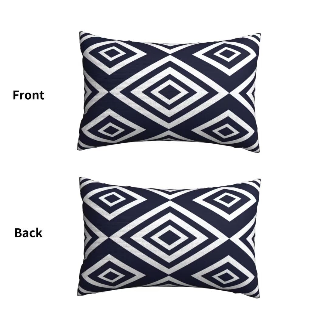 Cuscini Esterno Impermeabili 2 Pack Blu marino Federe Cuscini Divano 60x90 cm, Estate Cuscini per Divano Esterno Giardino, Cuscini per Divano Domande Cuscini Decorativi, per Auto Balcone Patio -DF309