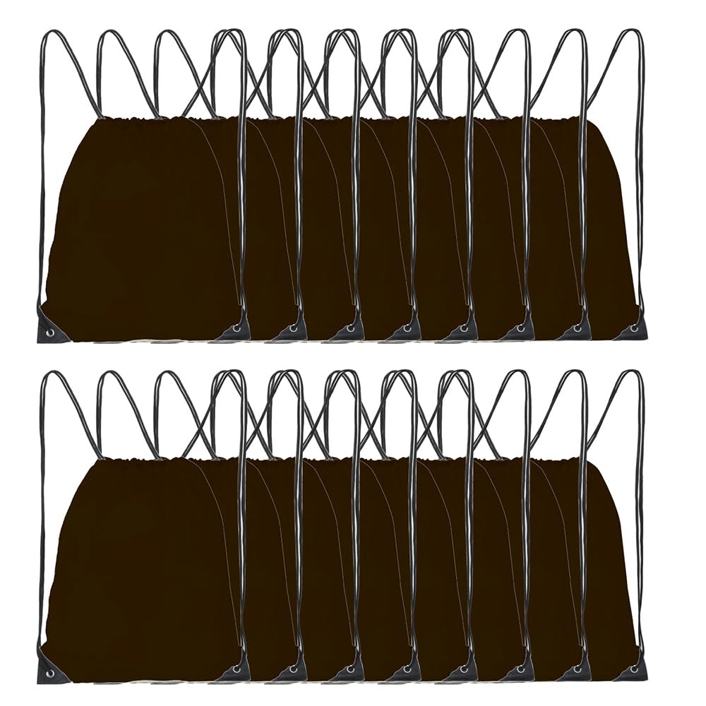 CODOBON Drawstring Backpack, 16 Pcs Bulk Draw String Bags, Polyester Cinch Bag for Sport Gym, Black
