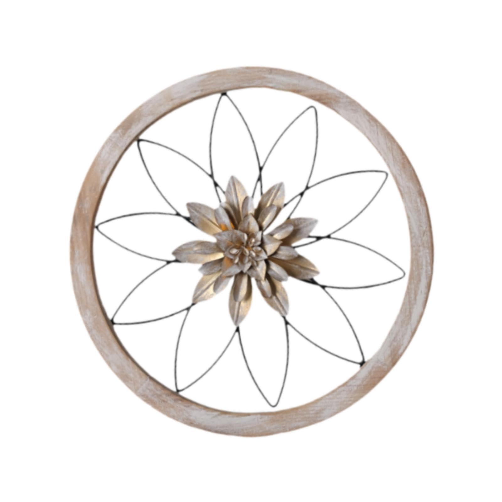Zambuph Gold Stunning Wall Sculpture Flower Metal Wall Decor For Creative Bedroom Rustic Hanging Charming Artwork Rustic Hanging Decoration Living Room Home Metal, 30X30x2cm