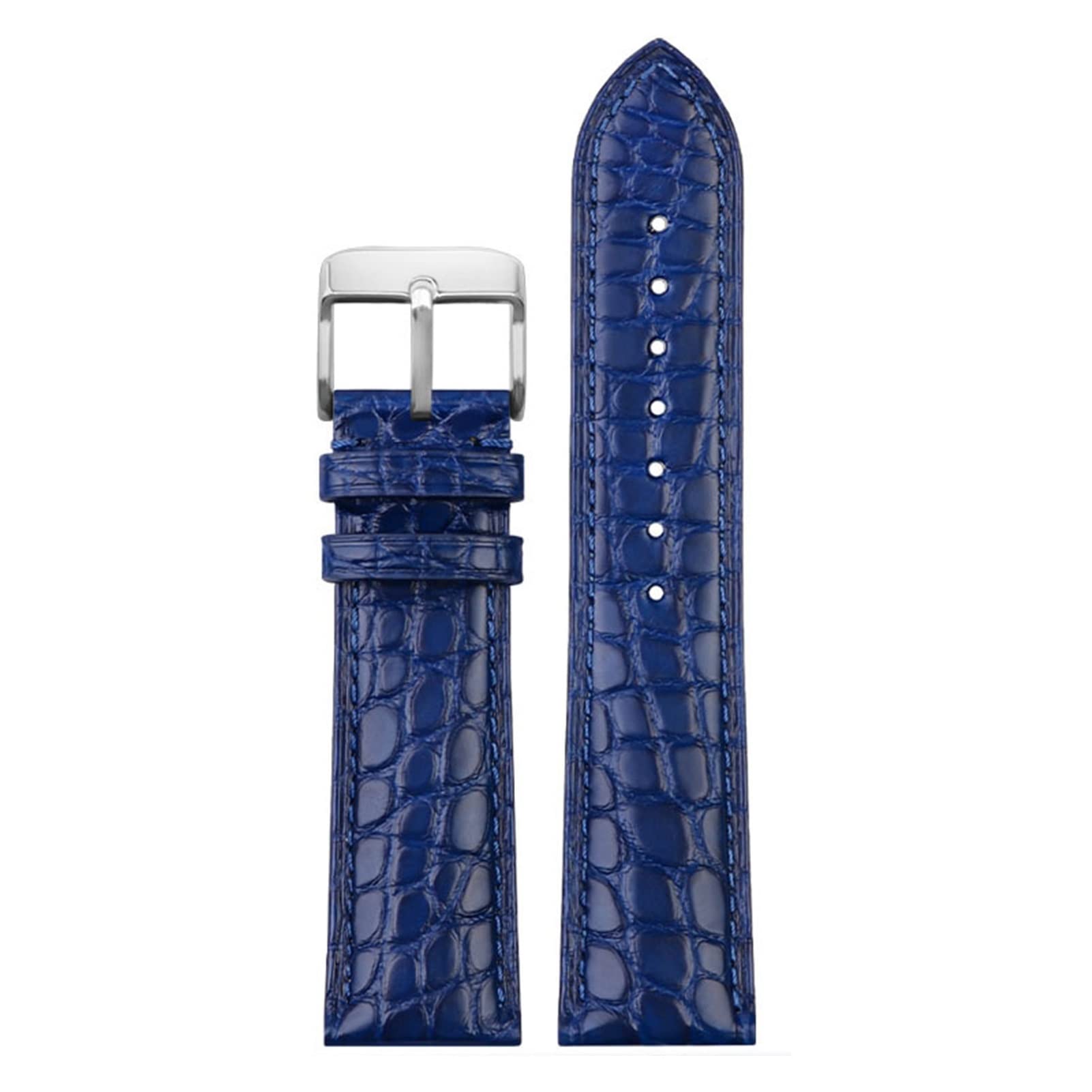 Für luxuriöse Armbandkrokodilgurt weiche Blaue Leder -Uhrenband -Schmetterlingsklasamme 18 20mm 22mm Männer Handgelenkband