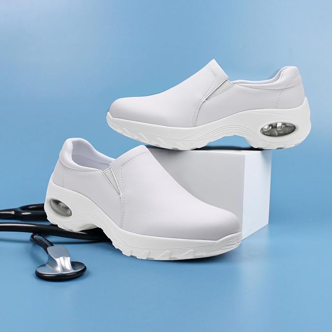 Women's Nursing Shoes Slip On Lightweight Slip Resistant Comfort Non Slip Waterproof Food Service Work Shoes