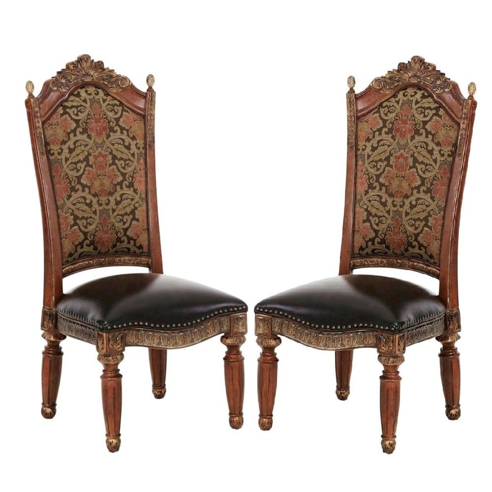 Brown Dining Side Chair Set of 2 with Rubberwood Frame by Starlight Canyon Home – Wood, Brown, Pack of 2