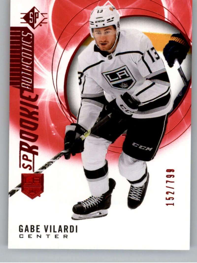 2020-21 Upper Deck SP Red #123 Gabe Vilardi RC Rookie Card SER/799 Los Angeles Kings Rookie Authentics Official NHL Hockey Card in Raw (NM or Better) Condition