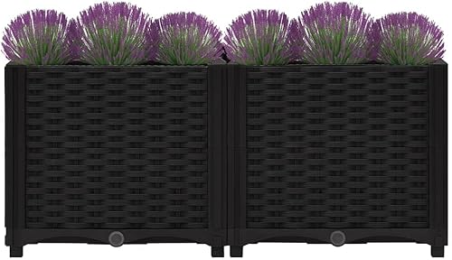Miniatura 3 de DGZLIIO Macetas rústicas macetas cajas de jardín elevadas cama elevada de 315 x 157 x 15 pulgadas polipropileno adecuado para flores y plantas de