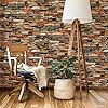 Ohmywor Brick Wallpaper Self Adhesive Wallpaper Peel and Stick Vintage Red Brick Wallpaper Paste Lining Paper Vinyl Film Home Decor for Living Room Bedroom 45x300CM #4