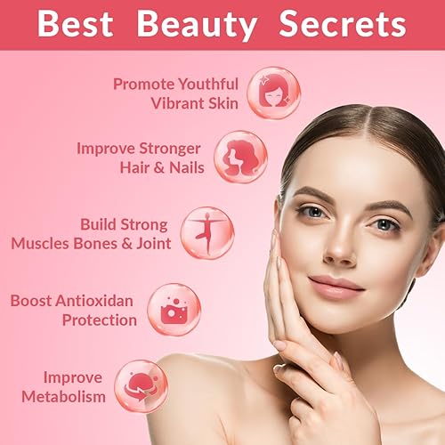 Miniatura 4 de Gominolas de colágeno sin azúcar para mujeres, proteína de colágeno tipo I, II, III, V, X con biotina, vitamina C, D, B12, gomitas de péptidos de