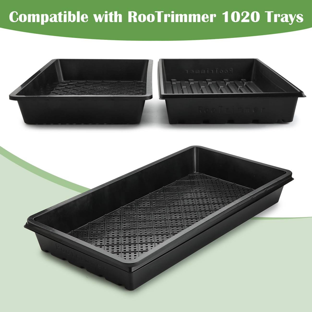 RooTrimmer Paquete de 10 bandejas 1020 y 10 bandejas de Malla 1020, 20 x 10 Pulgadas, Planos de propagación Resistentes para microverdes, Inicio de Semillas, Bloques de Tierra, hidroponía y Pasto de