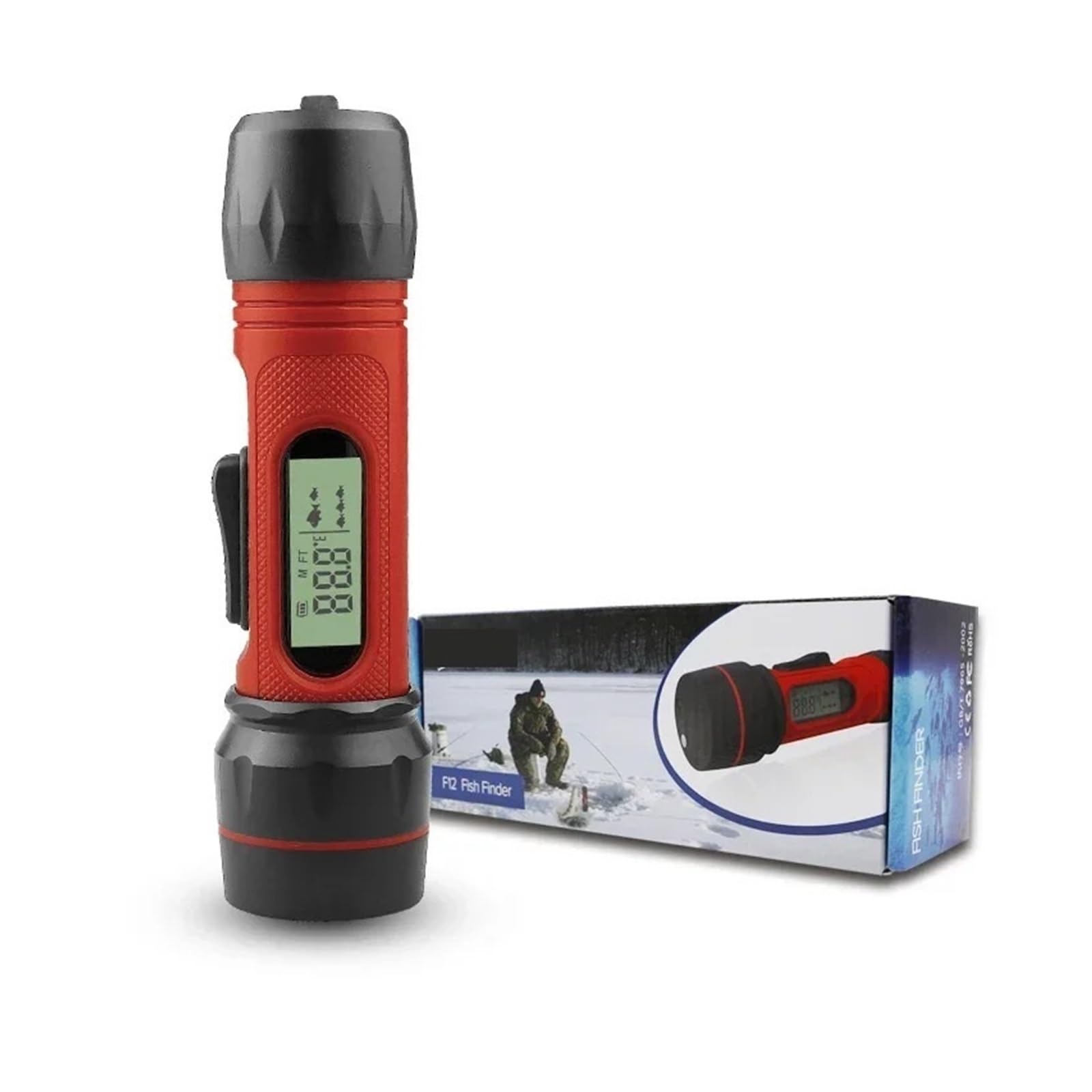 Ecoscandaglio, Ecoscandaglio portatile for pesca sul ghiaccio, impermeabile con display di profondità, invernale