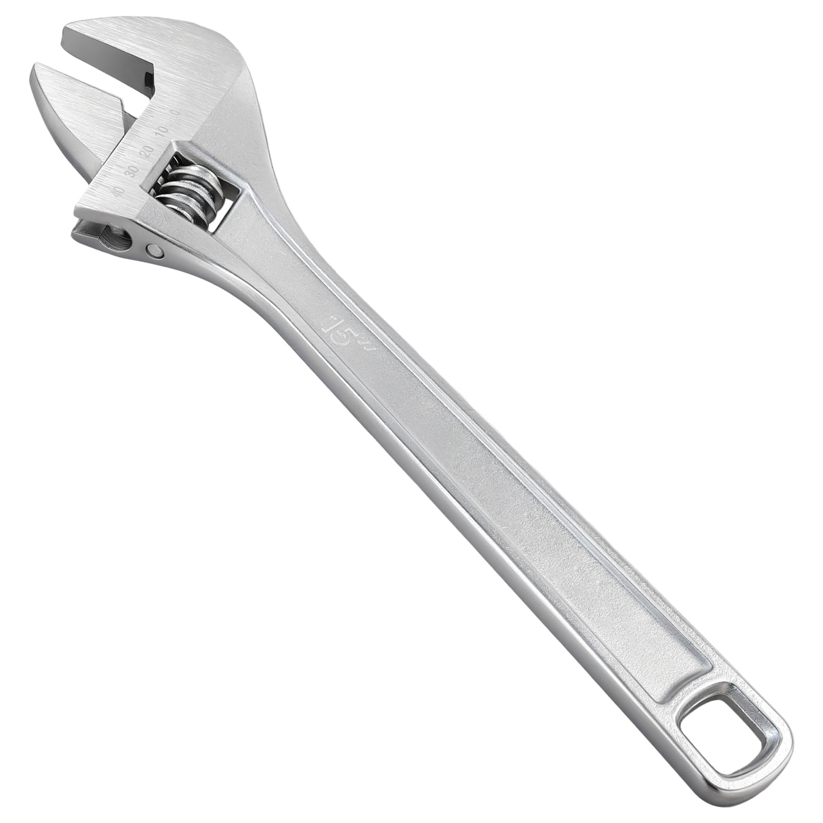 MANCHAP 15 inch Adjustable Spanner, 45mm Large Jaw Capacity, 375mm Metal Wrench for DIY Home Repair Tool