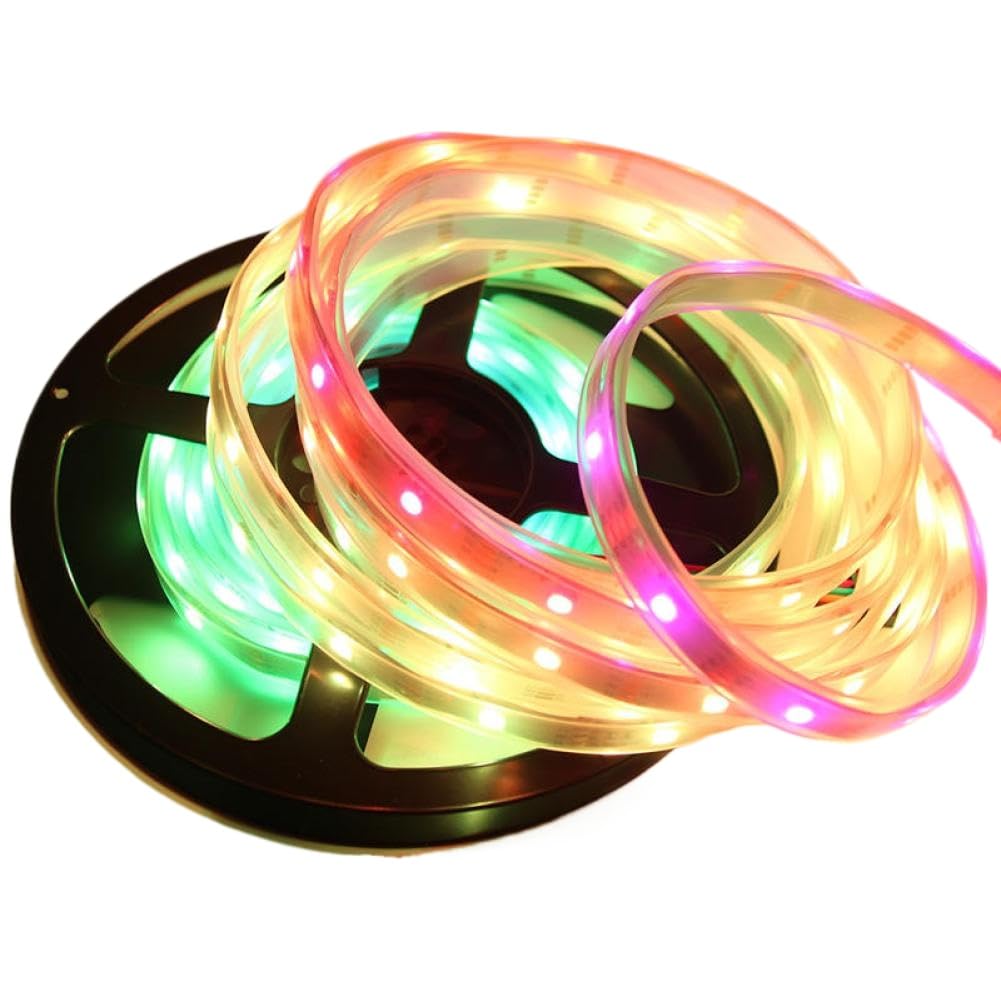 Tira de LED DC 5V 32LEDs M HD107S APA102 RGB Lámpara de neón flexible impermeable Tubo de silicona Luz Pixel TV Cinta PCB BLANCO(Emitting Color: White PCB IP67)