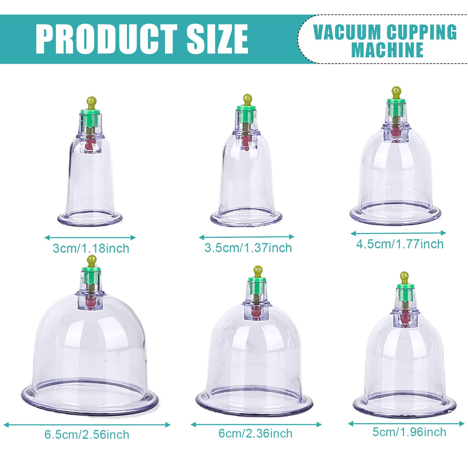 Cupping Ventouse Ensemble, 12pcs Tasses Ensemble de Ventouses Vide Ventouses Kit de Massage avec Pompe à Vide avec Aimants Thérapeutiques Ventouses de Massage pour Soulager les Douleurs