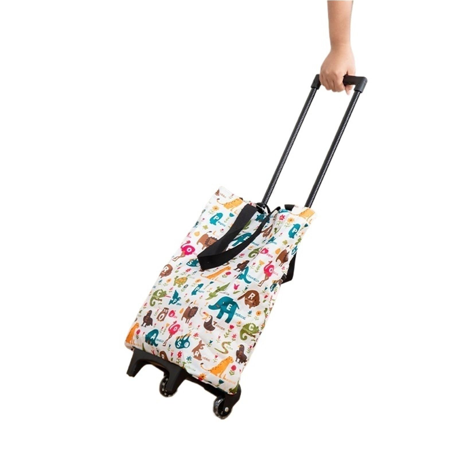 Foldable Shopping Bag with Wheels Household Grocery Shopping Cart, Portable Foldable Trailer, Supermarket Bag(Color1)