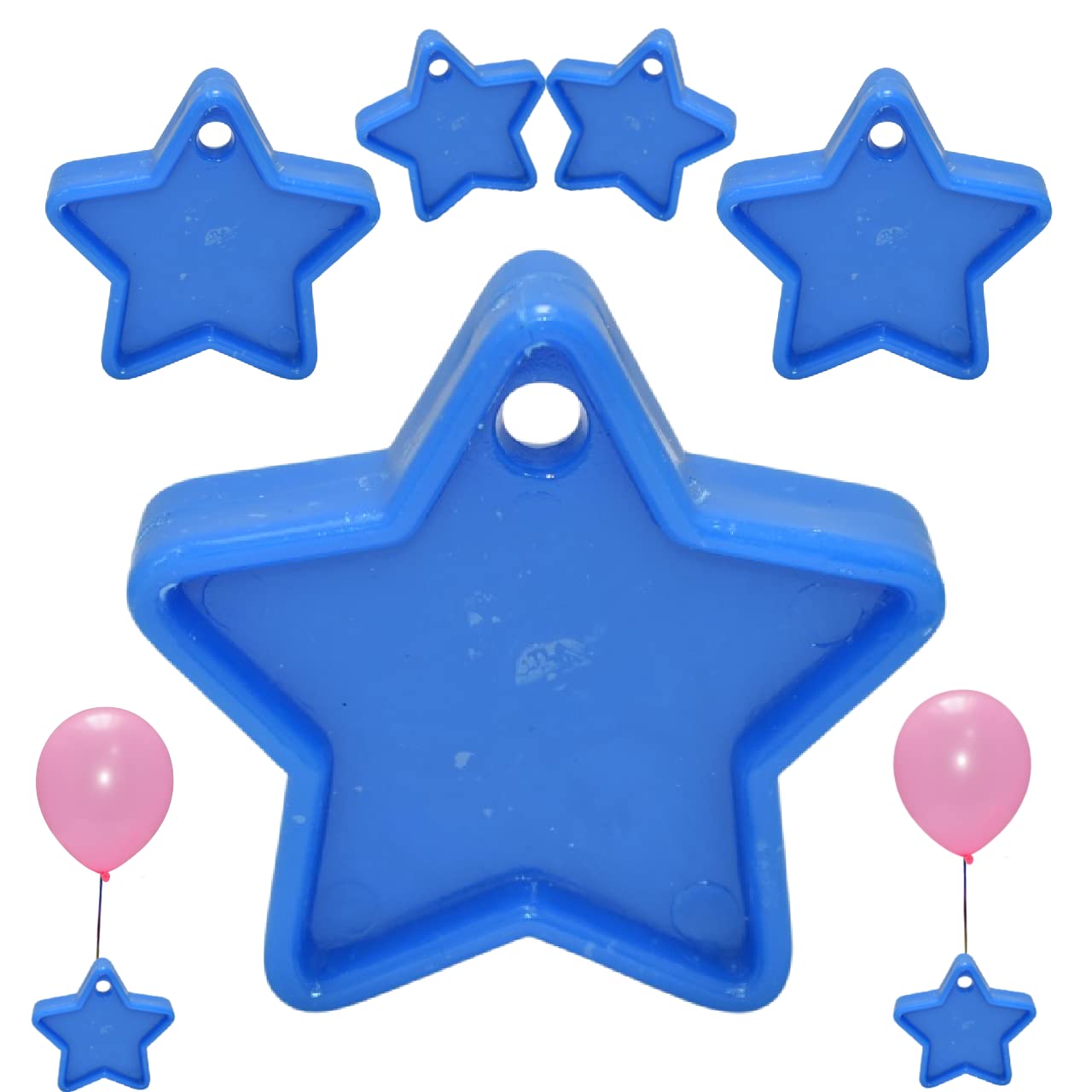 Colorful Helium Balloon Weights Star Shaped Balloon Weights Plastic Balloon Pack of 5,10 and 25 Weights for Balloons Birthday Wedding Party Decorations Supplies (Blue, 25)