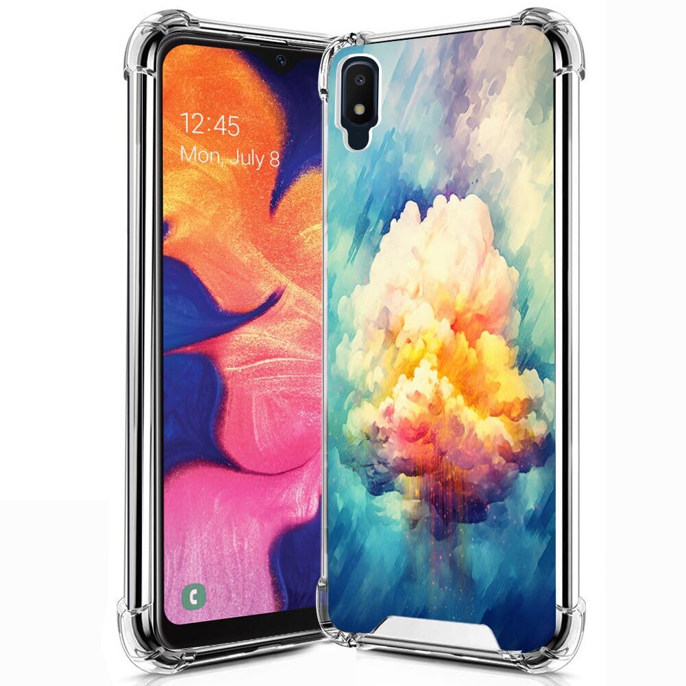 DAFEI Transparent Phone Case for Samsung Galaxy A10e with Rainbow Cloud-aa423 Pattern Clear Four-Corner Airbag Reinforced Anti-Scratch and Shock-Proof Protective Phone Cover