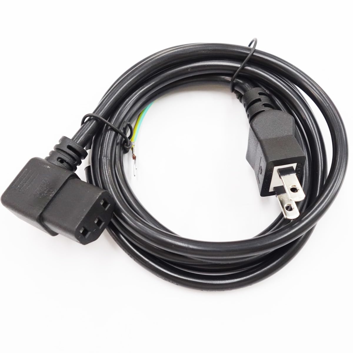 Amazon.co.jp: 電源ケーブル(3P-2P/アース付：オス⇔メス/L型)/1.8m(EP