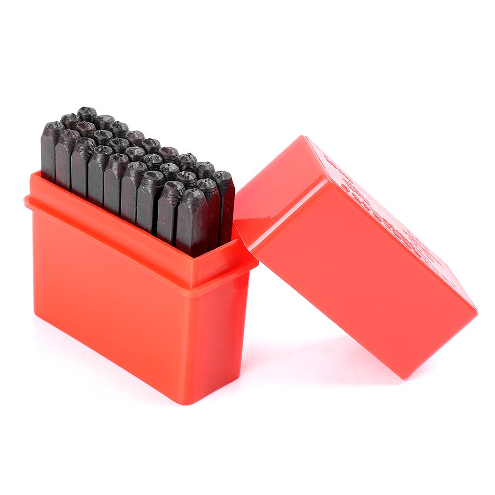 Beautylady 12.5mm Letter Stamp Set Steel Metal Alphabet Stamping Punch Tool Set Kit 27pcs for Leather Jewel Metal and More