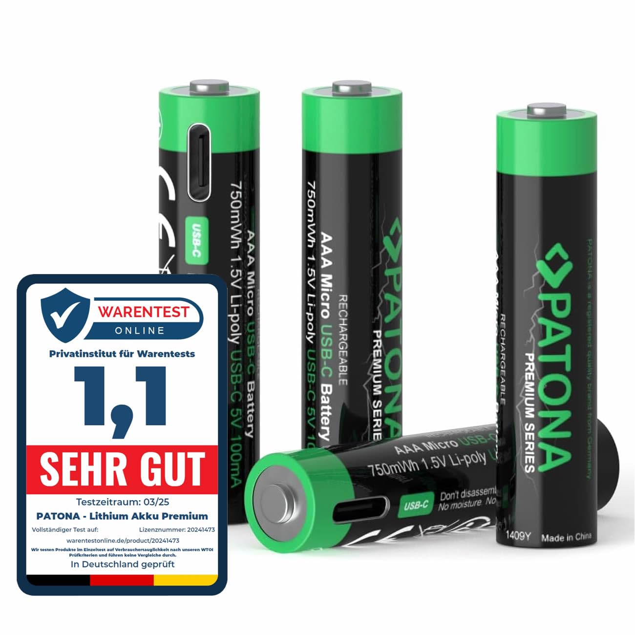 ANSMANN AAA Akkus Mit USB-C – 4 Stück, 1,5V, 500mAh, Wiederaufladbar Für Fernbedienung & Mehr