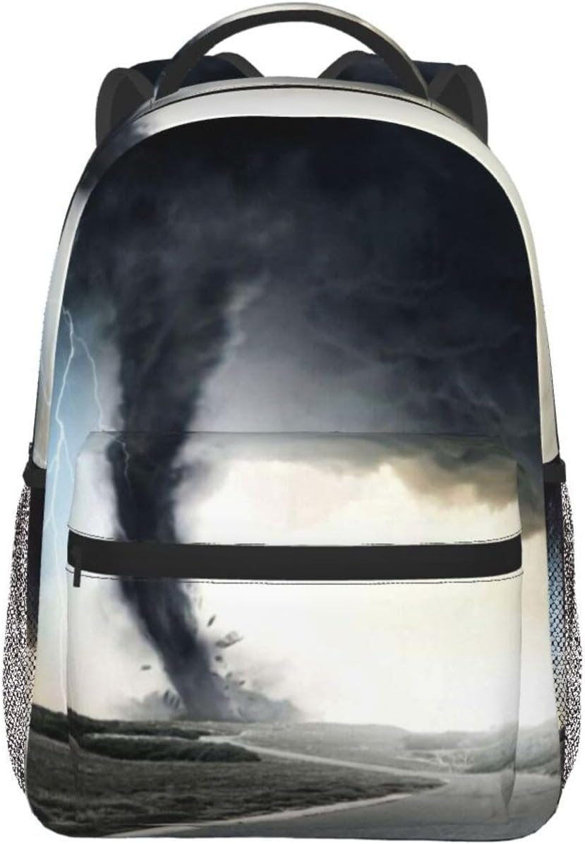 Black Tornado Funnel Lightning Backpack Laptop Backpack Sports Travel Shoulder bag Light casual backpack