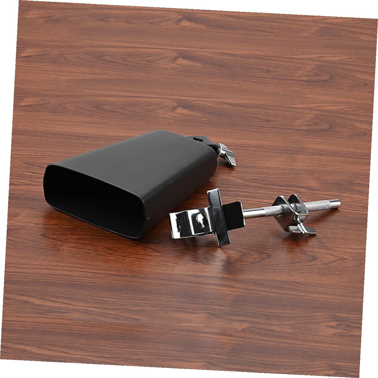 Mobestech Cencerro Accesorio Profesional para Batería de Metal Negro Sonido Rico y Seguro Adecuado para Estudiantes y Percusión en Conjunto de Batería