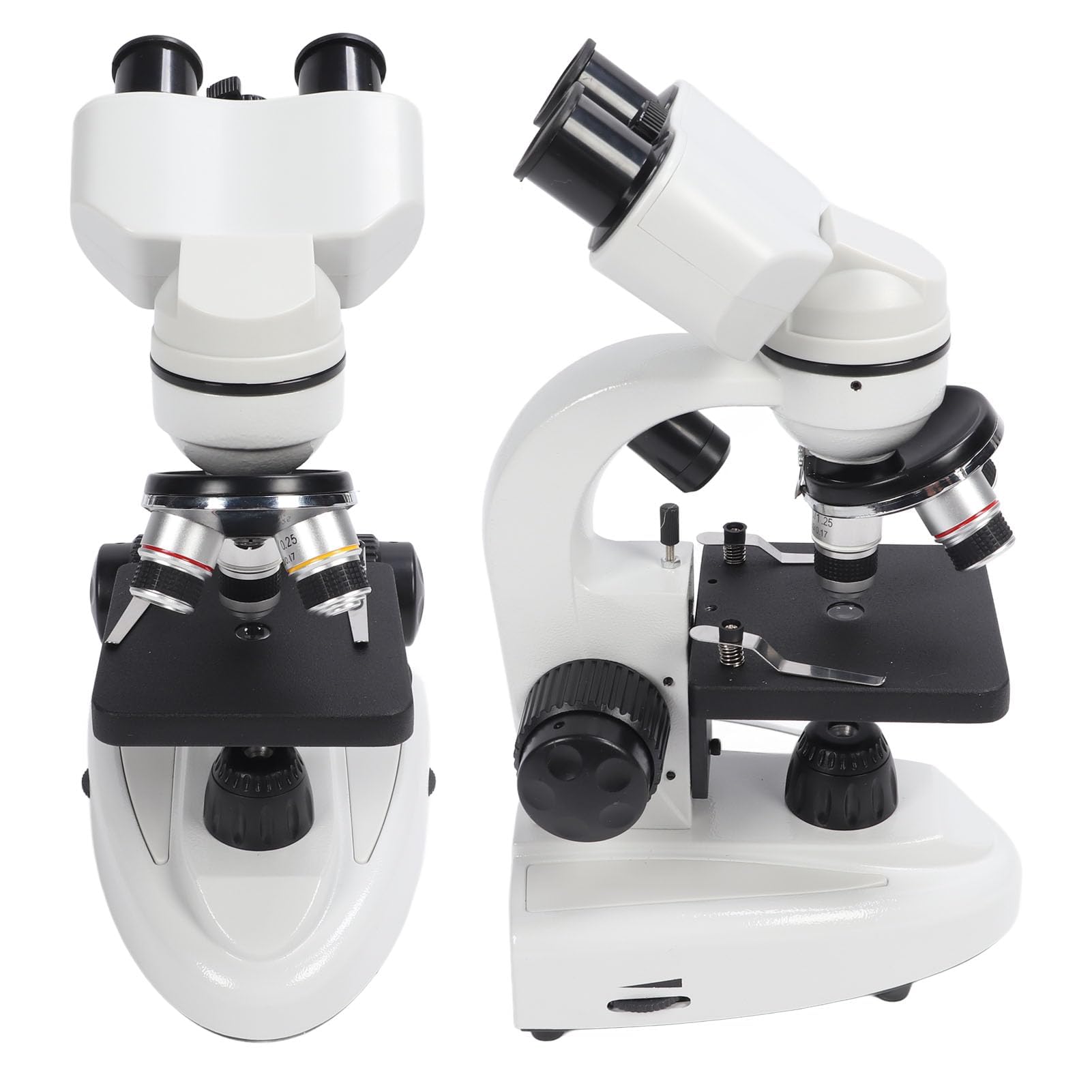 Microscopio Binocular 40-5000X Rotación de 360° Imagen Clara Alta Definición para Laboratorio de Inspección (Enchufe Europeo de 100 a 240 V.)