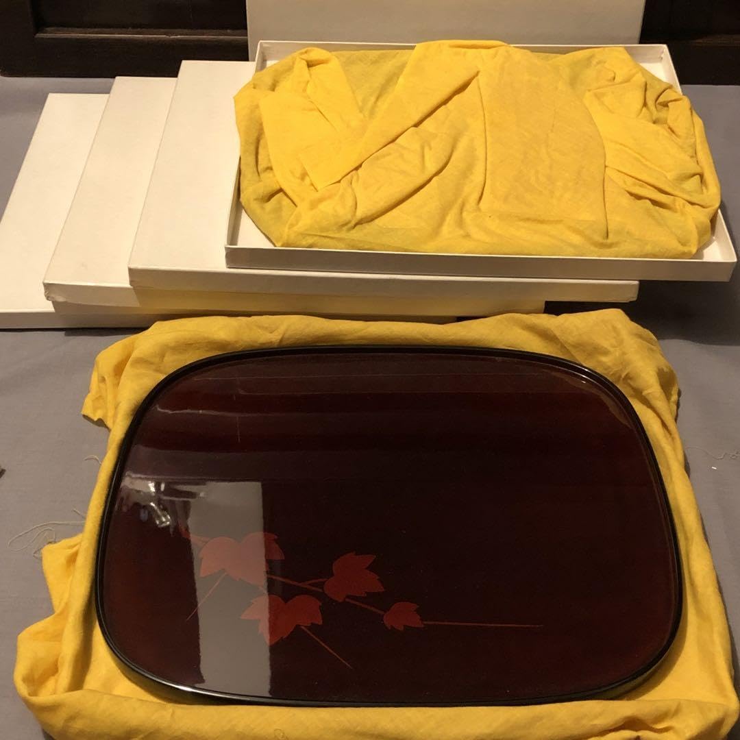 Amazon | 輪島塗 卓上膳 漆器 木製 紅漆塗り お盆 御膳 共箱栞付き