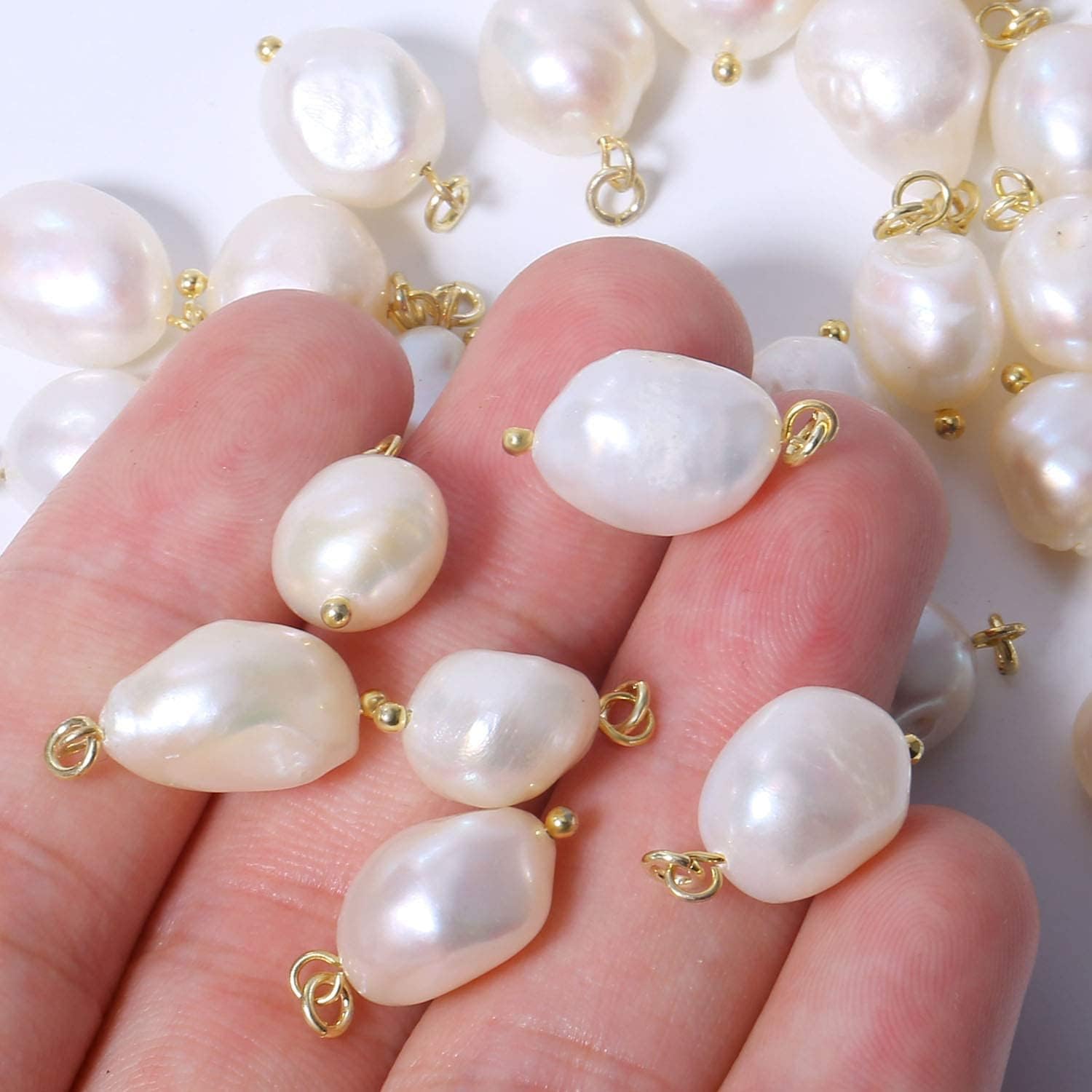 Wholesale 6 PCS Baroque Pearl Charm White Freshwater Pearls Pendant