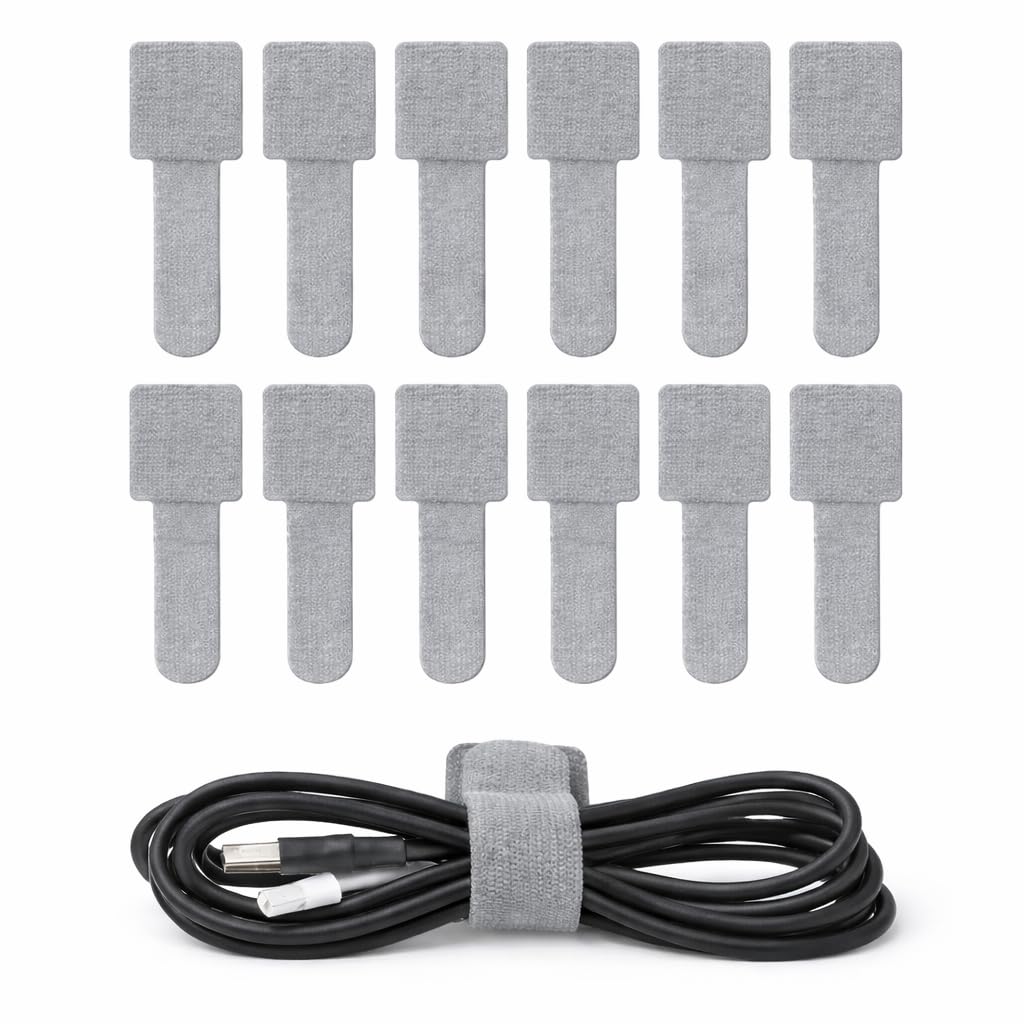 Cable Organizer Clips with Reusable Cable Ties USB Charger Cord Holder Wire Management Strap 10 PCS Desk Cable Clip Data Cable Protector Earphone Laptop Wire Organizer for Home Office Travel (Gray)-picture-33