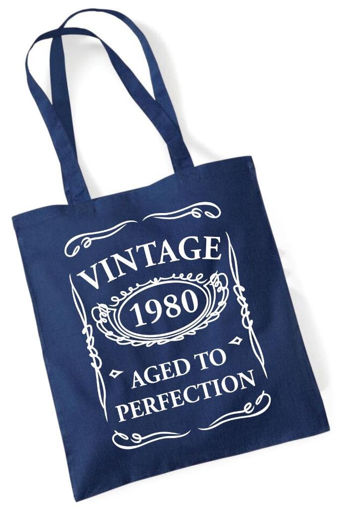 Birthday Gift Present Tote Shopping Cotton Fun Bag Vintage Aged To Perfection 1980