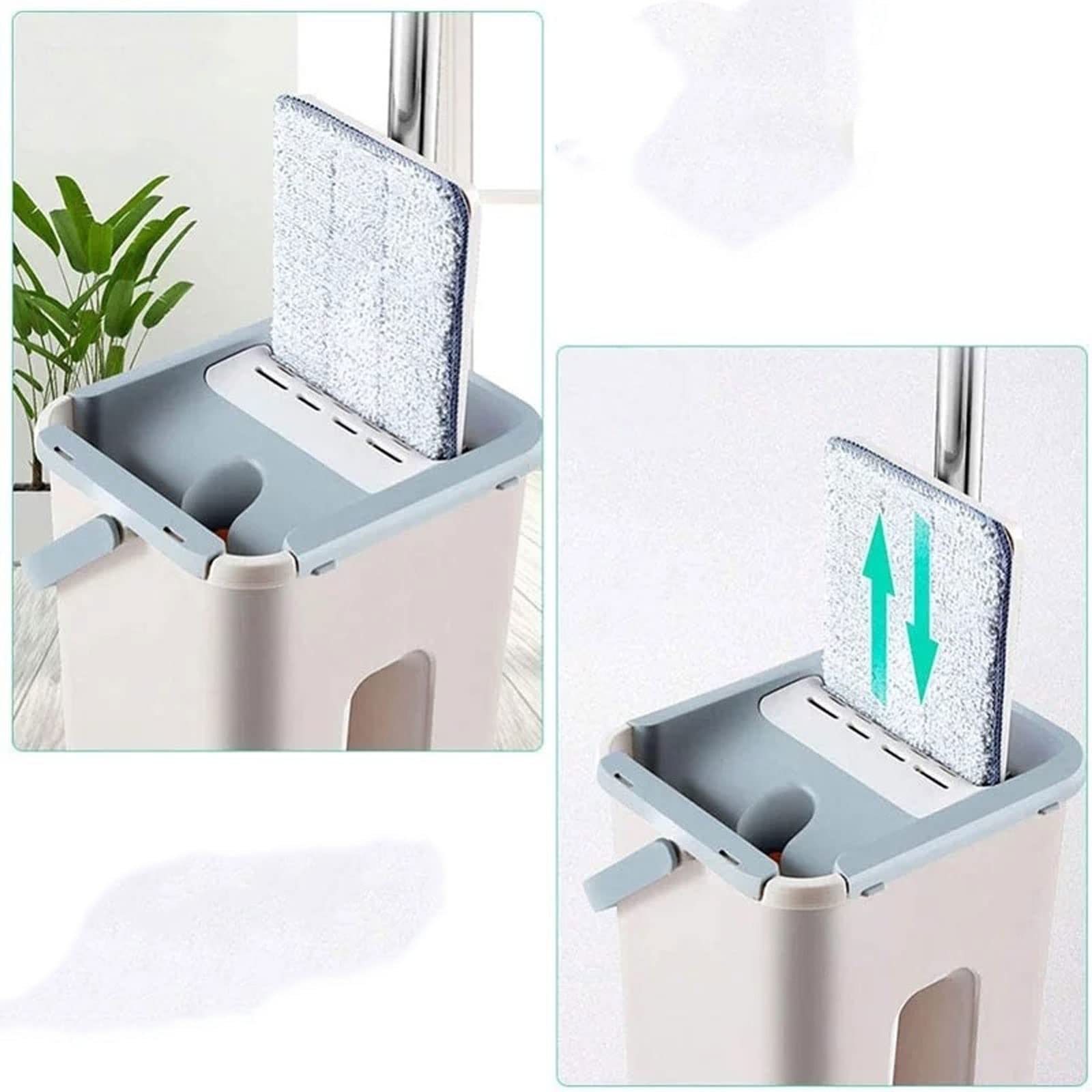 Mop Mop per la casa Mop per Il Lavaggio a Mano Mop Gratuito Mop per la Pulizia Rapida in Microfibra Mop Piatto strizzabile per Il Lavaggio Mop per la Pulizia con Kit Secchio Appreso ampiamente