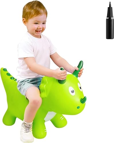 Miniatura 7 de ZHUYNXIR Juguete inflable de dinosaurio animoso, juguete de dinosaurio saltador, juguete de salto favorito de los niños. Perfecto para cumpleaños,