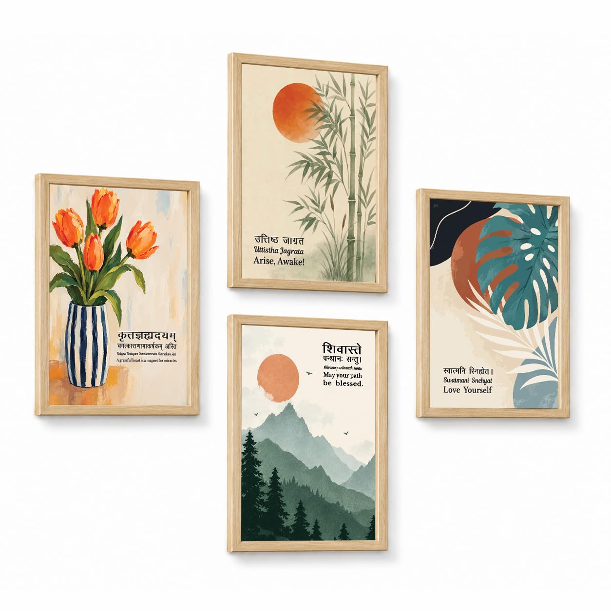 Chaka Chaundh Sanskrit Art - Wall Decor & Poster Set -8 Chaka Chaundh Sanskrit Art - Wall Decor & Poster Set -8