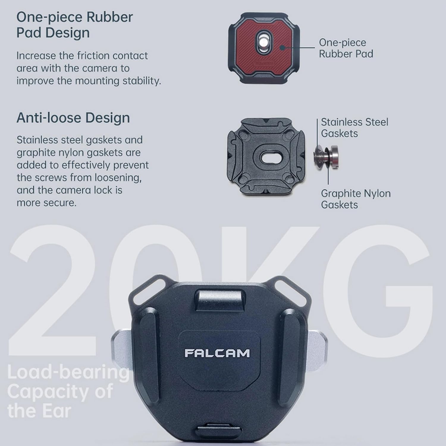 FALCAM F38 Camera Clip with Plate Kit V2, Quick Release Clip for Camera to Backpack Shoulder Strap-3142