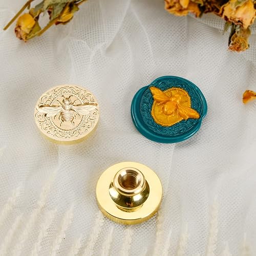 Miniatura 2 de Ophelia Hall - Sello de cera para ventana, mango de madera con cabeza de metal de latón, ideal para sobres, bolsas, embalaje de regalo, etiqueta de