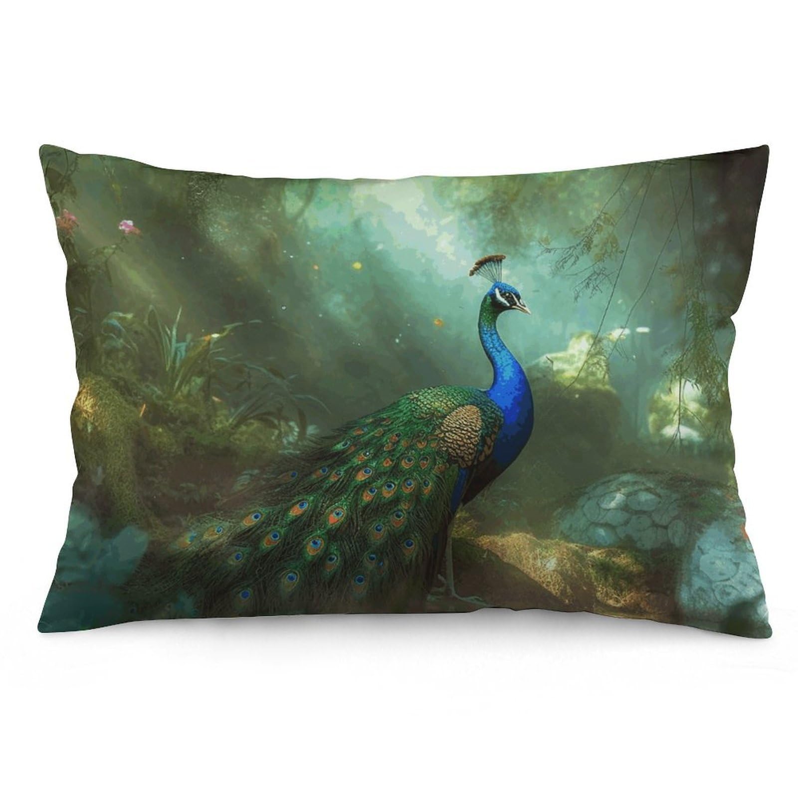 2 Pack Pillow Cases for Hair and Skin, Soft Breathable Pillow Case Covers with Hidden Zipper, Peacock Pillowcase 20"x30" Pillow Covers for Sleeping Gift