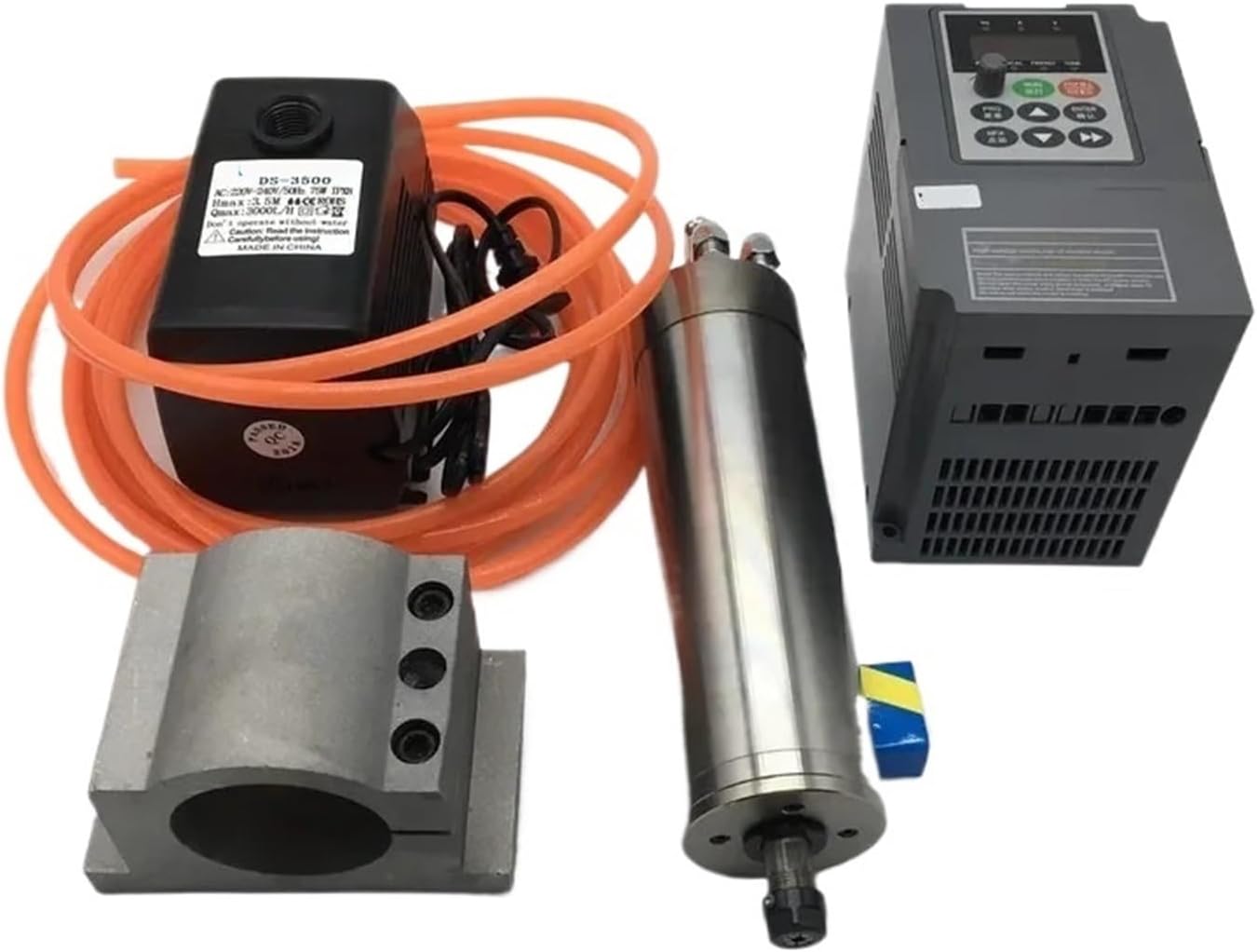 800W ER11 24000rpm 65mm 220v spindle motor water cooling + 1.5kw inverter VFD + 75W water pump fixture
