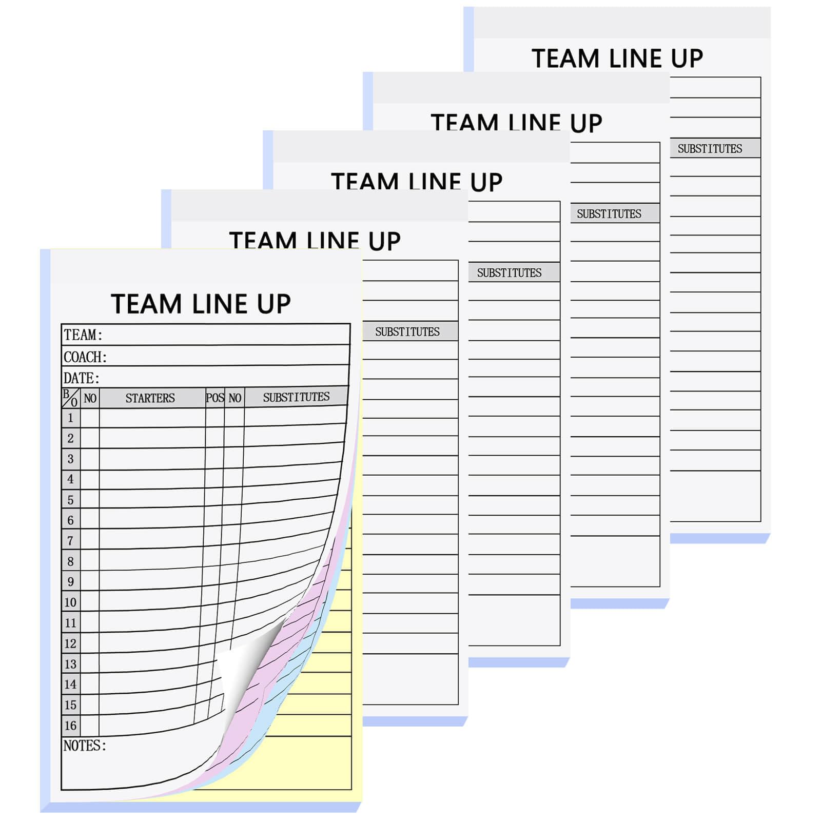 XUEJITECH Baseball/Softball Lineup Cards, 4-Part Carbonless Copies with Tearing Line, 150 Games with 16 Player Roster Lineup Sheet for Coaches, Team,