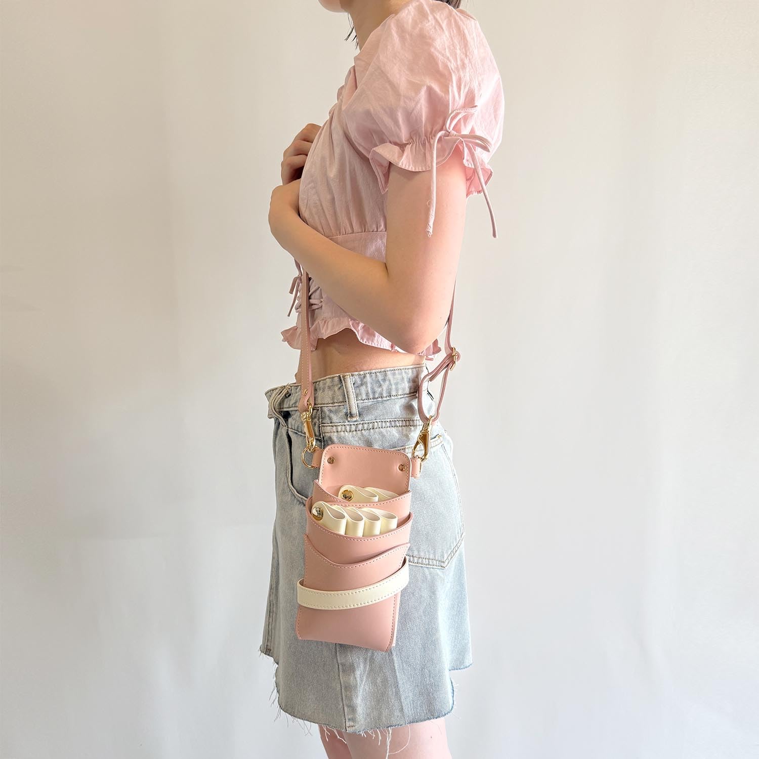 シエーナ ピンク×アイボリー 4〜6丁入れ シザーケース グローブホルダー付き 楽天市場】【数量限定】国内シザーケース専門メーカー 職人手作り