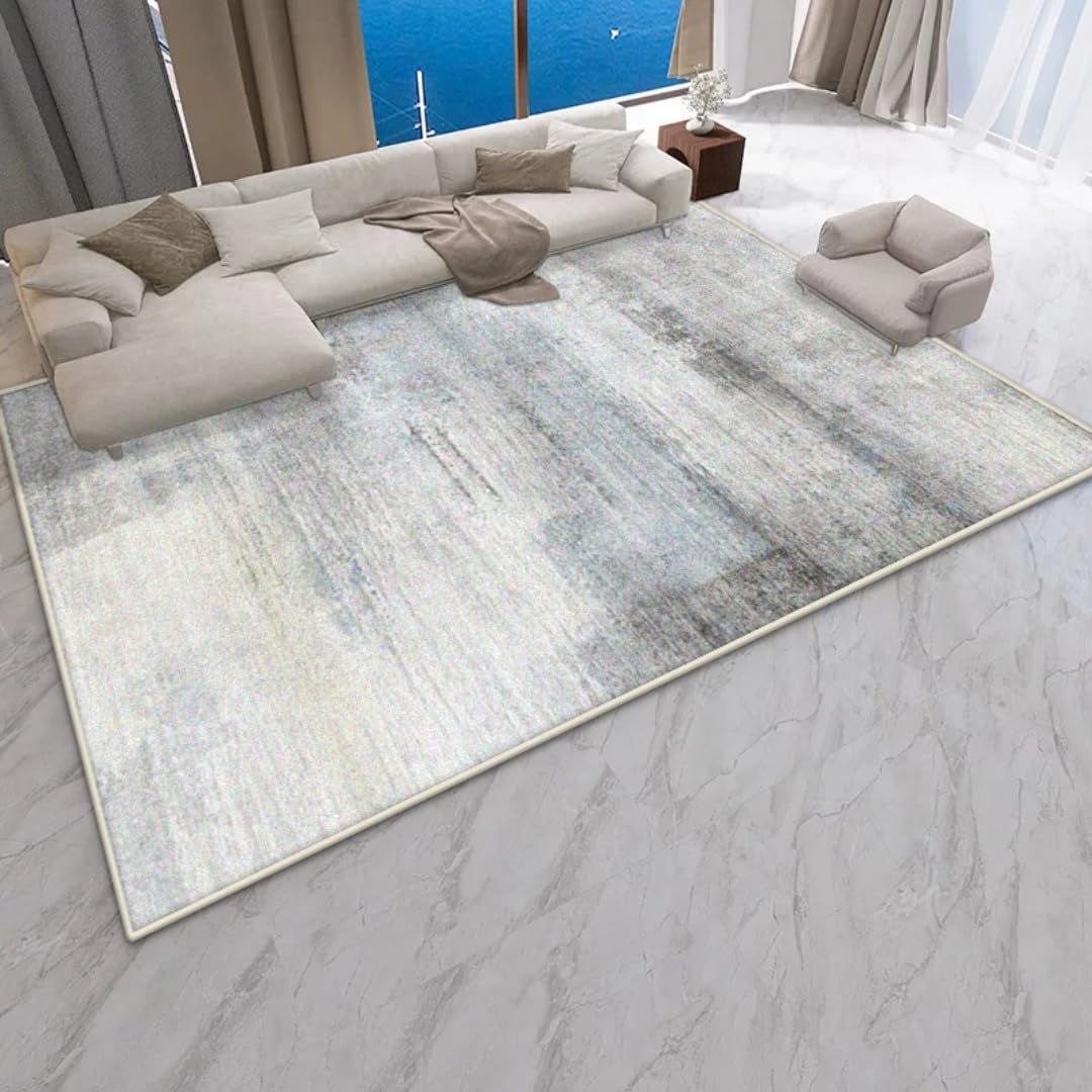 Tapis de salon moderne abstrait sans peluche facile à nettoyer 100x160
