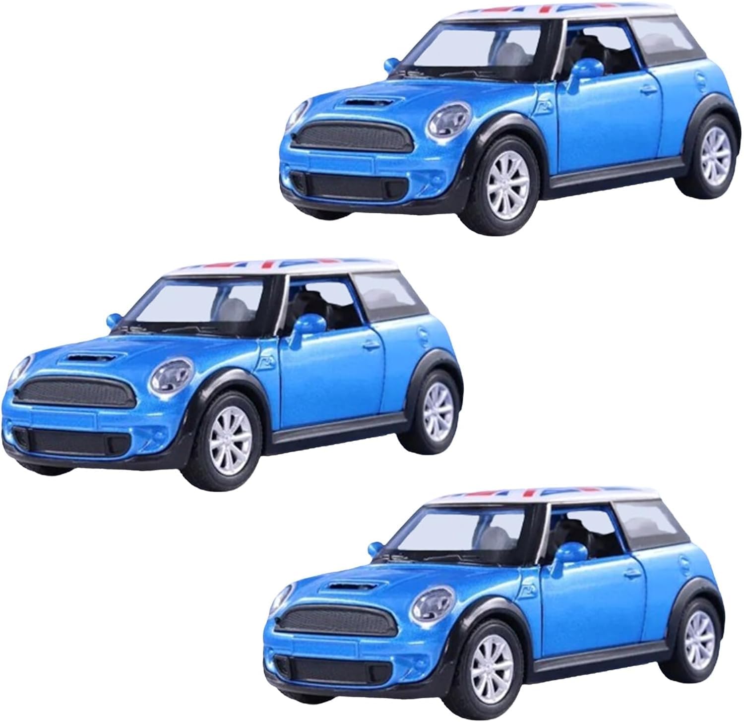 YSAMAX Mini Copper Car, Alloy Die-Cast Mini Sports Car 1:22, Perfect For Display Or Play, Sleek And Stylish, Iconic Detailing, Precision Perfection, Gift Choice, BLUE (3 PCS)