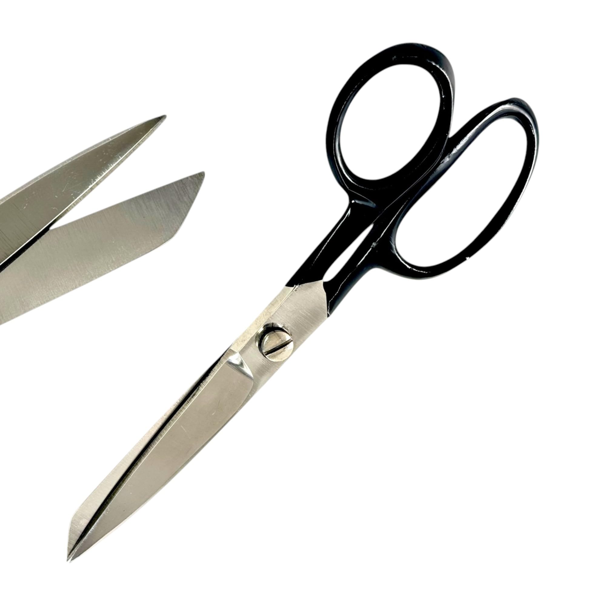 Heavy Duty Upholstery Fabric and Leather Cutting Scissors Tailors Shears | Multi-Purpose Professional & Home Use Arts & Crafts (7in-Black (1pc))