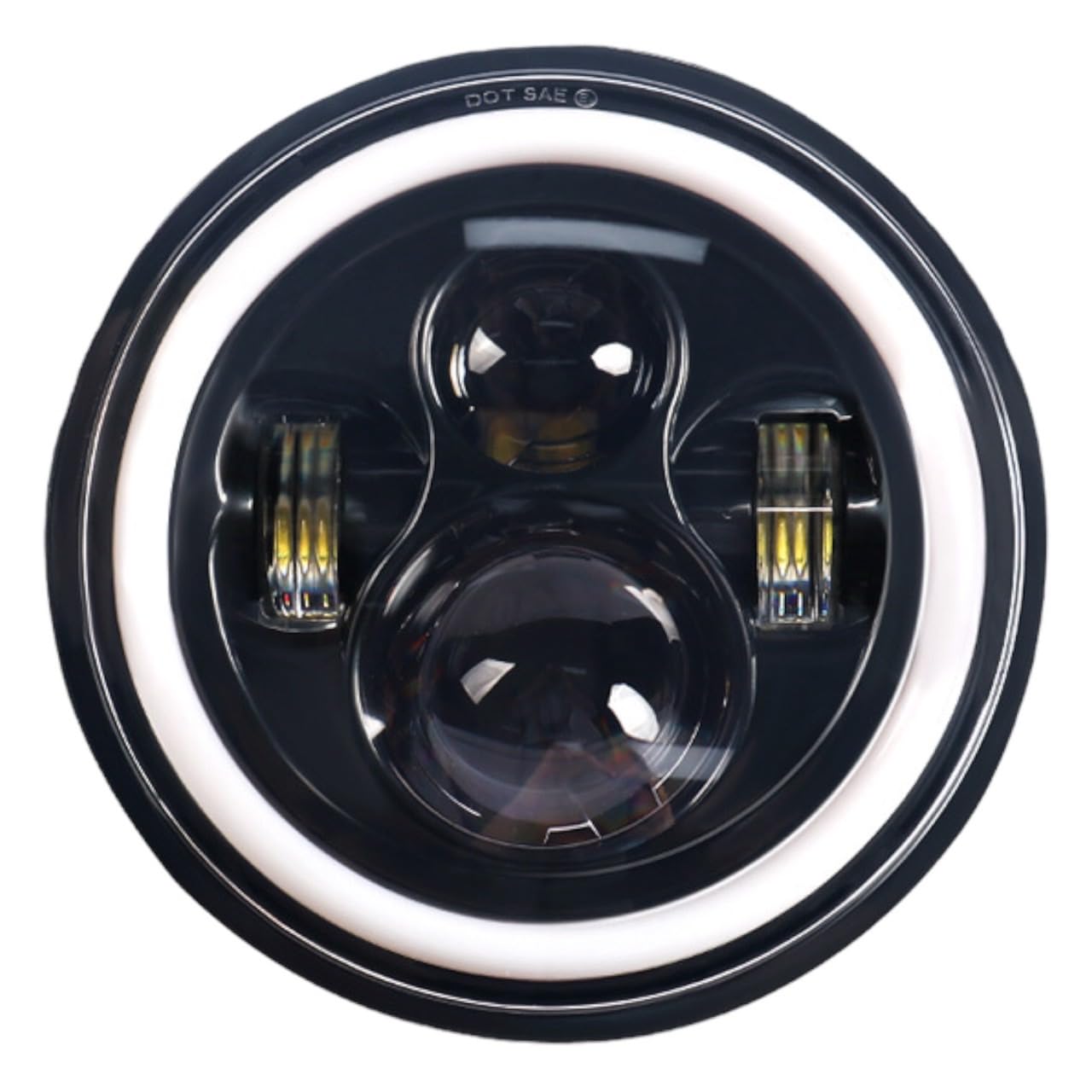 汎用7インチ LED プロジェクターヘッドライトイカリング ラングラーJK 